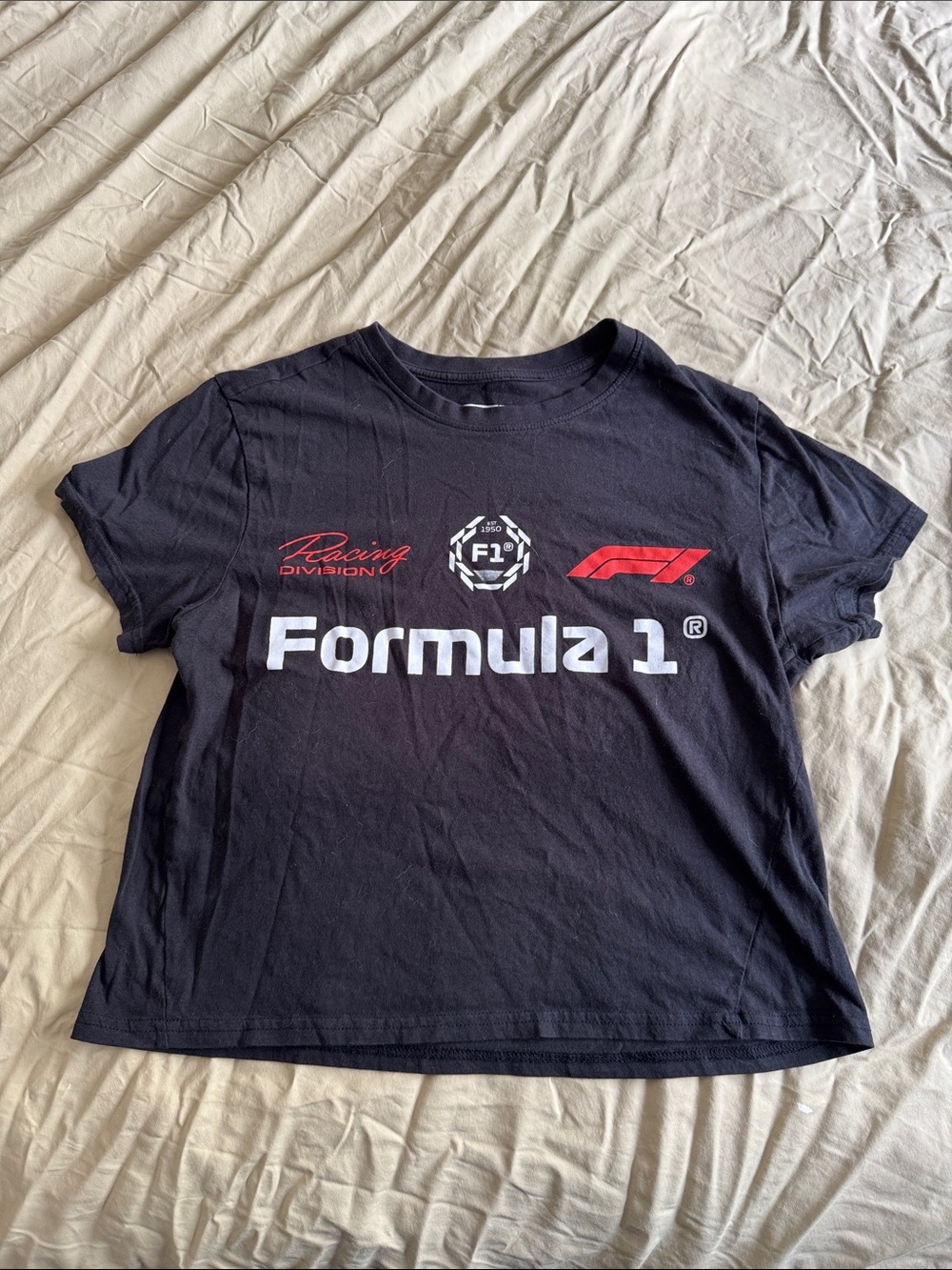 Formula1 Black Racing Division Cropped T‑Shirt